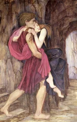 Deux figures dans une grotte